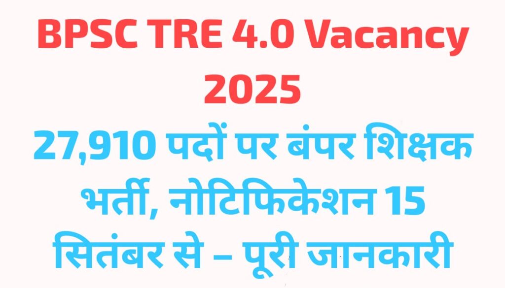 BPSC TRE 4.0 Vacancy 2025
