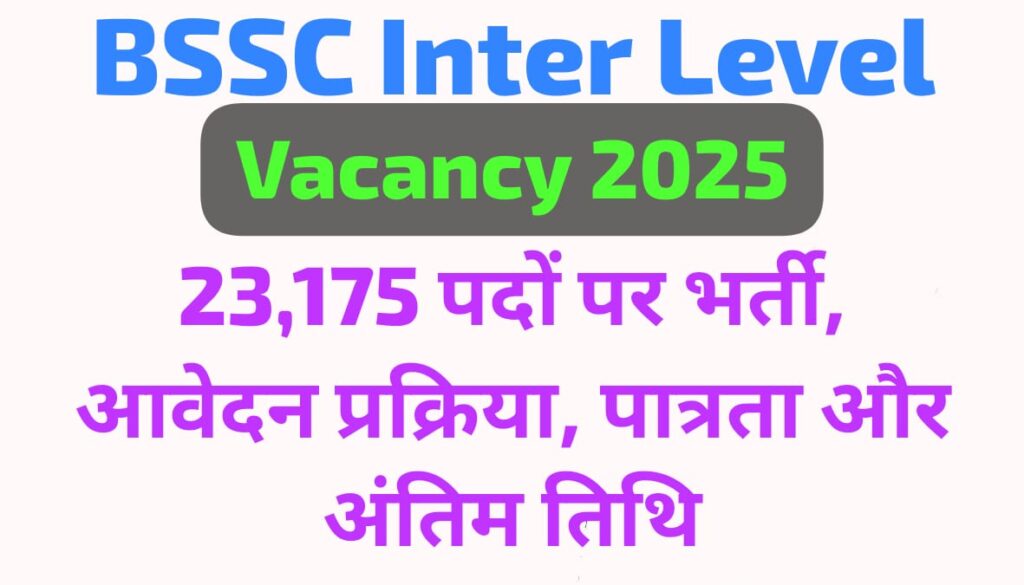 Bihar SSC inter level vacancy 2025