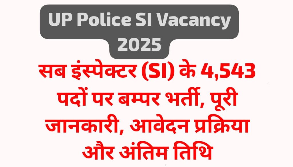 UP Police SI Vacancy 2025