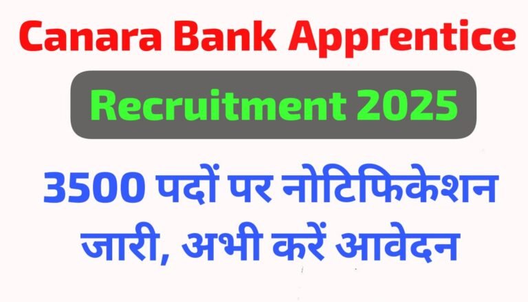 Canara Bank Apprentice Recruitment 2025